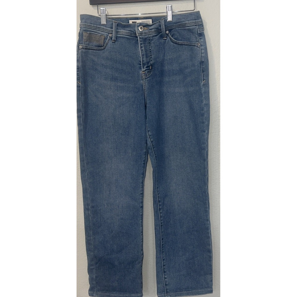 Levi's 512 Jeans Womens 10M BLUE Perfectly Slimming Pants 30X27 High Rise